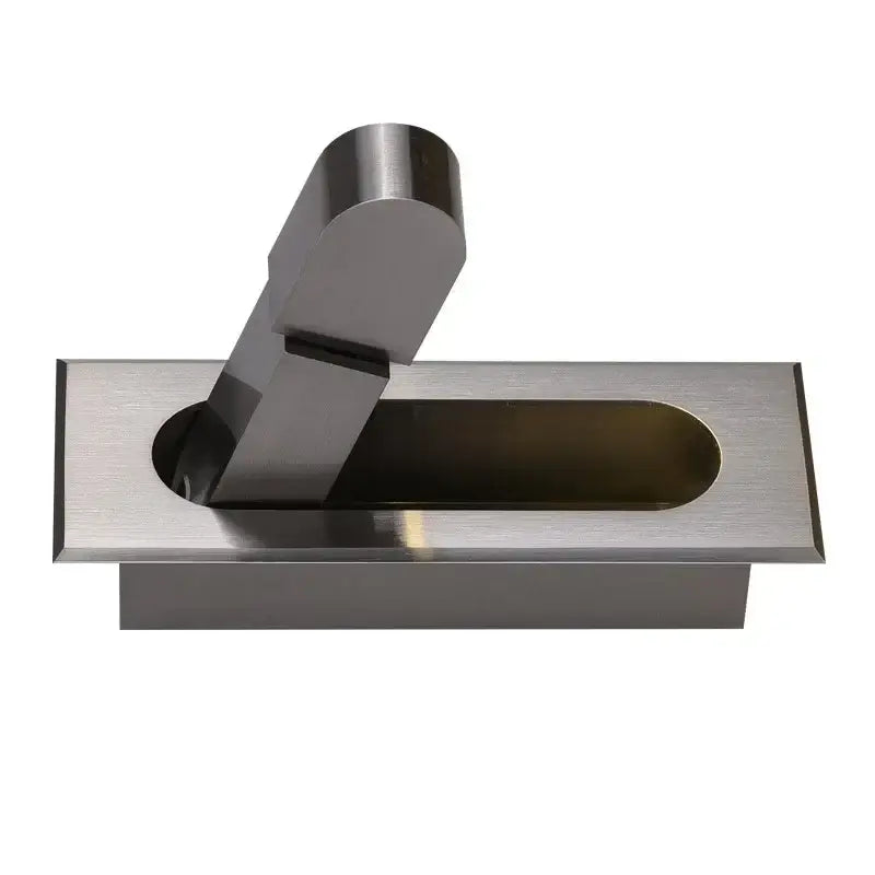 Modern rose gold and stainless steel led wall lamp with brushed stainless steel pull handle and minimalist design
