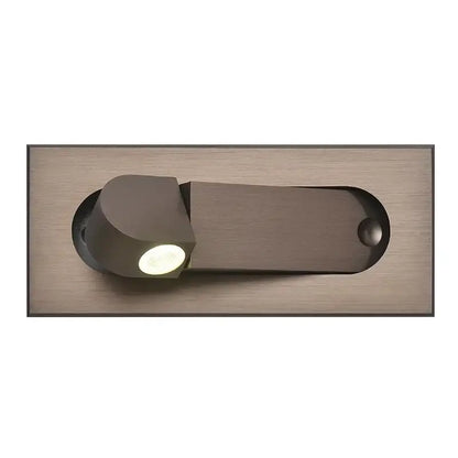 Modern brushed bronze led wall lamp with sleek elongated design and integrated led bulb for bedroom reading light