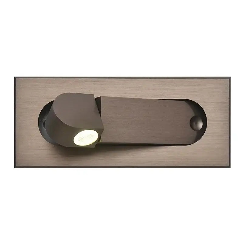 Modern brushed bronze led wall lamp with sleek elongated design and integrated led bulb for bedroom reading light