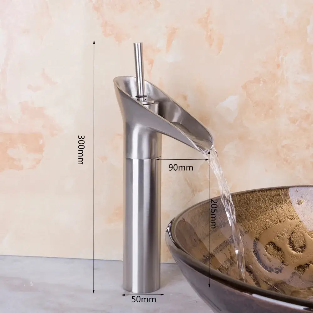 Modern rose gold waterfall bathroom faucet with stainless steel curved spout and single handle decorbites golden waterfall tap