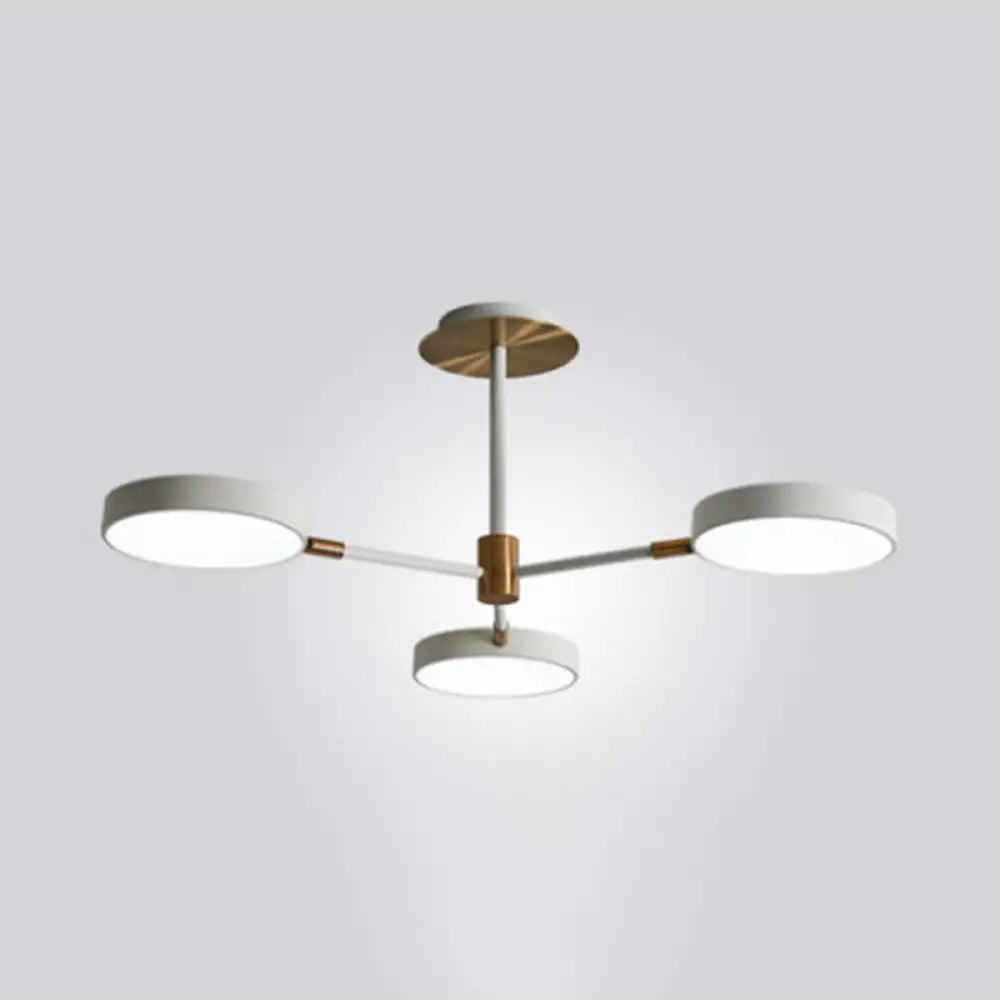 Modern Rotating Chandelier: Metallic Hanging Ceiling Light for Living Room