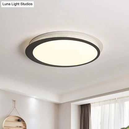 DecorBites™ DecorBites™ Modern Round Black LED Flush Ceiling Light Fixture for Bedroom