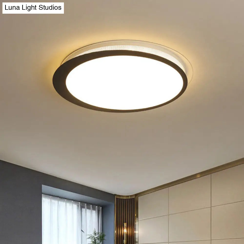 DecorBites™ DecorBites™ Modern Round Black LED Flush Ceiling Light Fixture for Bedroom