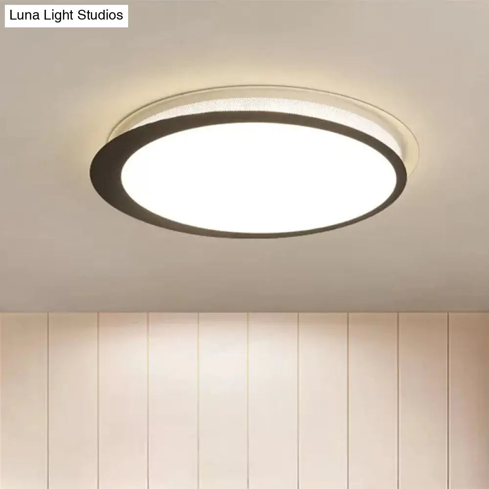 DecorBites™ DecorBites™ Modern Round Black LED Flush Ceiling Light Fixture for Bedroom