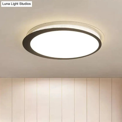 DecorBites™ DecorBites™ Modern Round Black LED Flush Ceiling Light Fixture for Bedroom