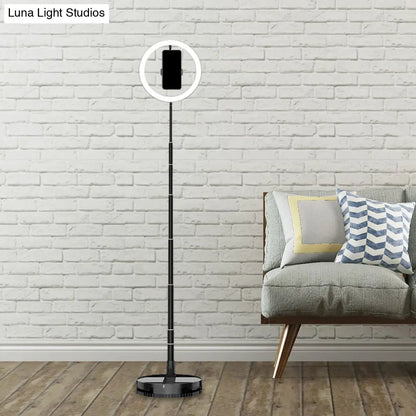 DecorBites™ DecorBites™ Modern Round Black Mirror with LED Dimmable Flush Light