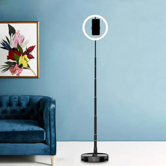 DecorBites™ DecorBites™ Modern Round Black Mirror with LED Dimmable Flush Light