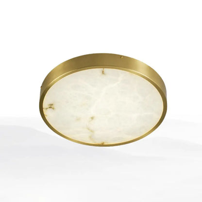 DecorBites™ DecorBites™ Modern Round LED Flush Mount Ceiling Light with Marble Accents - Brass Finish