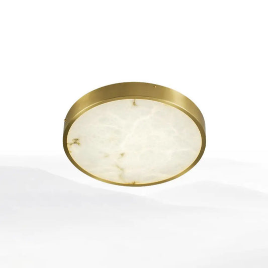 DecorBites™ DecorBites™ Modern Round LED Flush Mount Ceiling Light with Marble Accents - Brass Finish