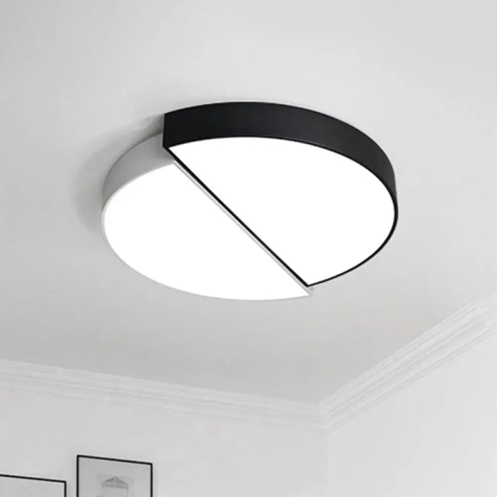 DecorBites™ DecorBites™ Modern Round LED Flush Mount Lighting with Minimalist Black and White Acrylic Design