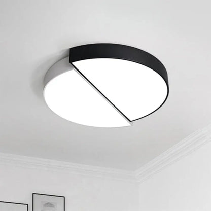 DecorBites™ DecorBites™ Modern Round LED Flush Mount Lighting with Minimalist Black and White Acrylic Design