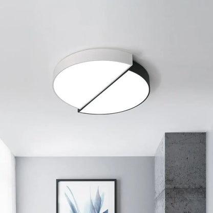 DecorBites™ DecorBites™ Modern Round LED Flush Mount Lighting with Minimalist Black and White Acrylic Design