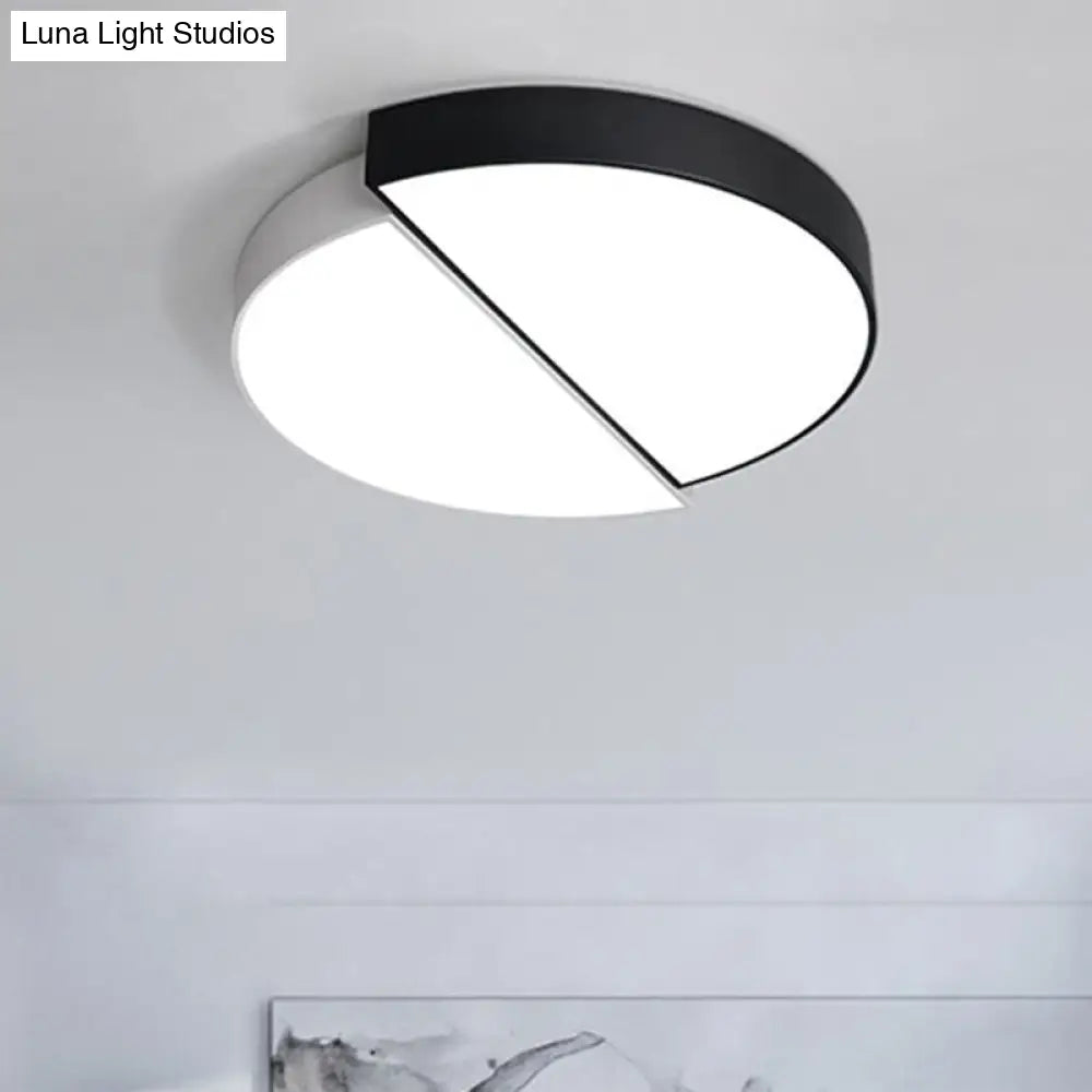 DecorBites™ DecorBites™ Modern Round LED Flush Mount Lighting with Minimalist Black and White Acrylic Design
