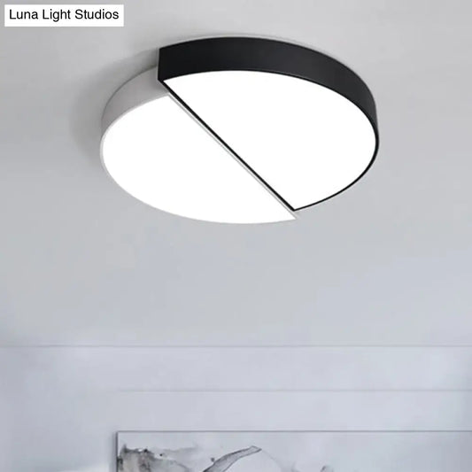 DecorBites™ DecorBites™ Modern Round LED Flush Mount Lighting with Minimalist Black and White Acrylic Design