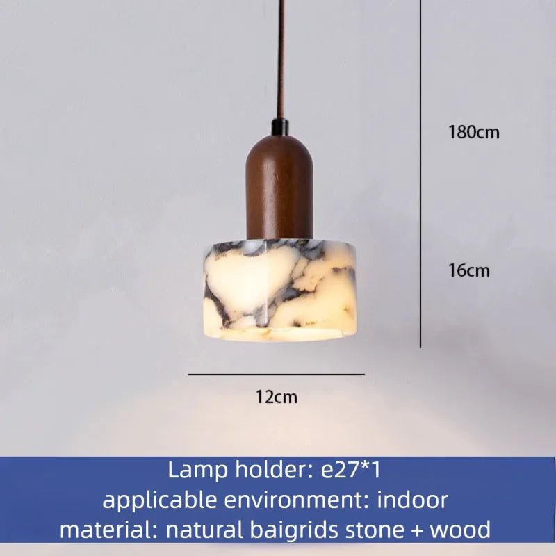 Modern Round Marble Stone Pendant Light - Decorbites