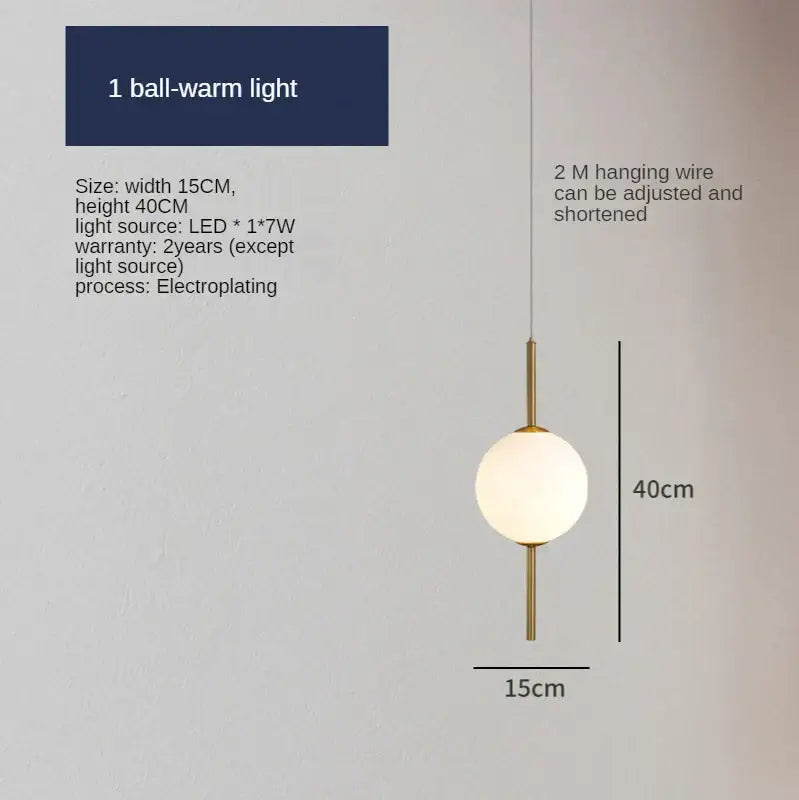 Modern sage green glass ball led pendant lamp with frosted glass globe and brass rod for living room decorbites pendant lamps