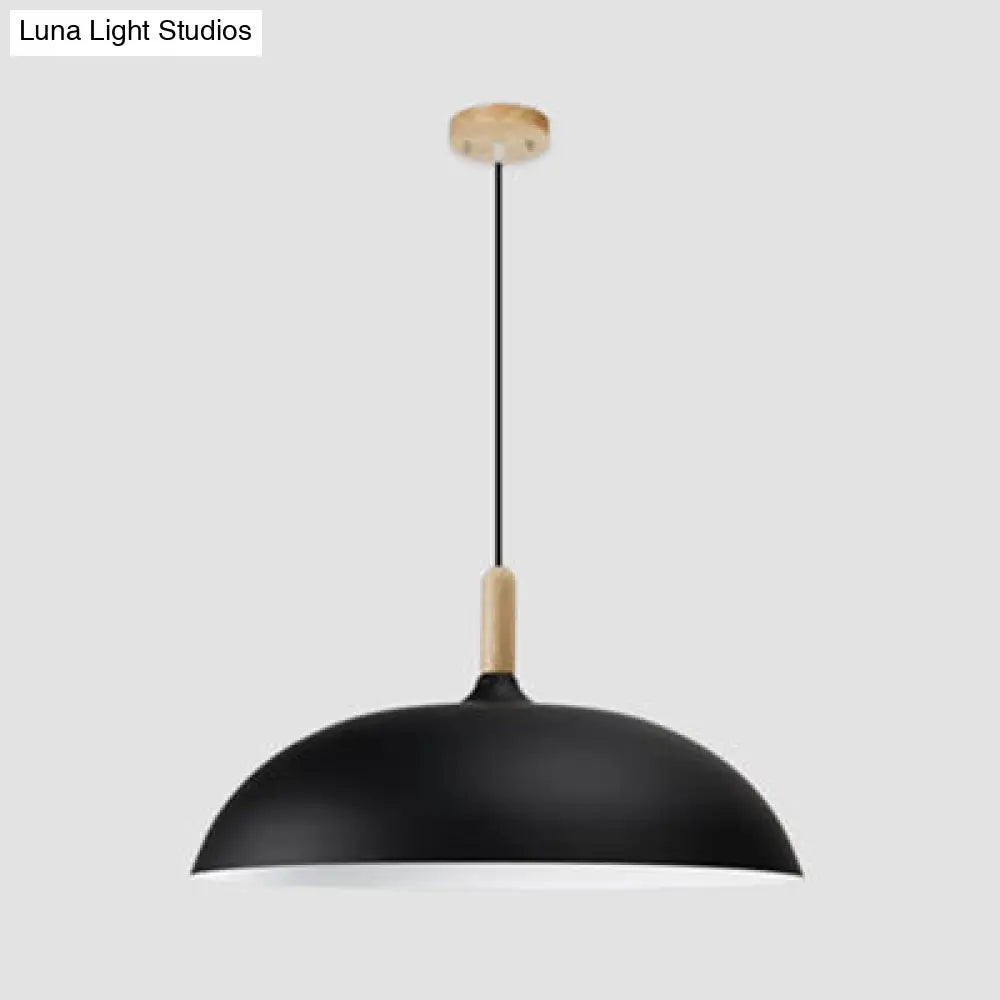 Modern Saucer-Shaped Pendant Lamp for Restaurants and Hotels - 1-Light Aluminum in Black/Coffee/White