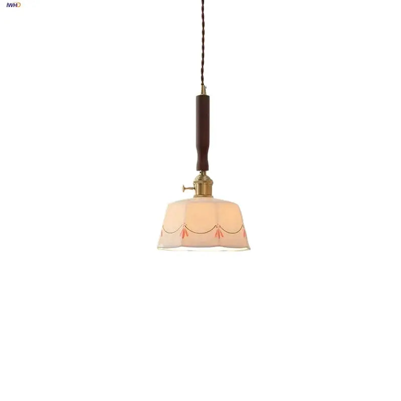 Modern scalloped floral ceramic led pendant light featuring an off-white glass shade with coral motifs and twisted cord decorbites ceramic led pendant