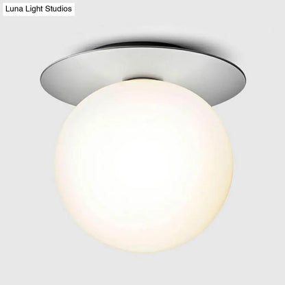 DecorBites™ DecorBites™ Modern Semi Flush Mount Ceiling Lamp with Ball Glass Shade - 1 Bulb Aisle Lighting