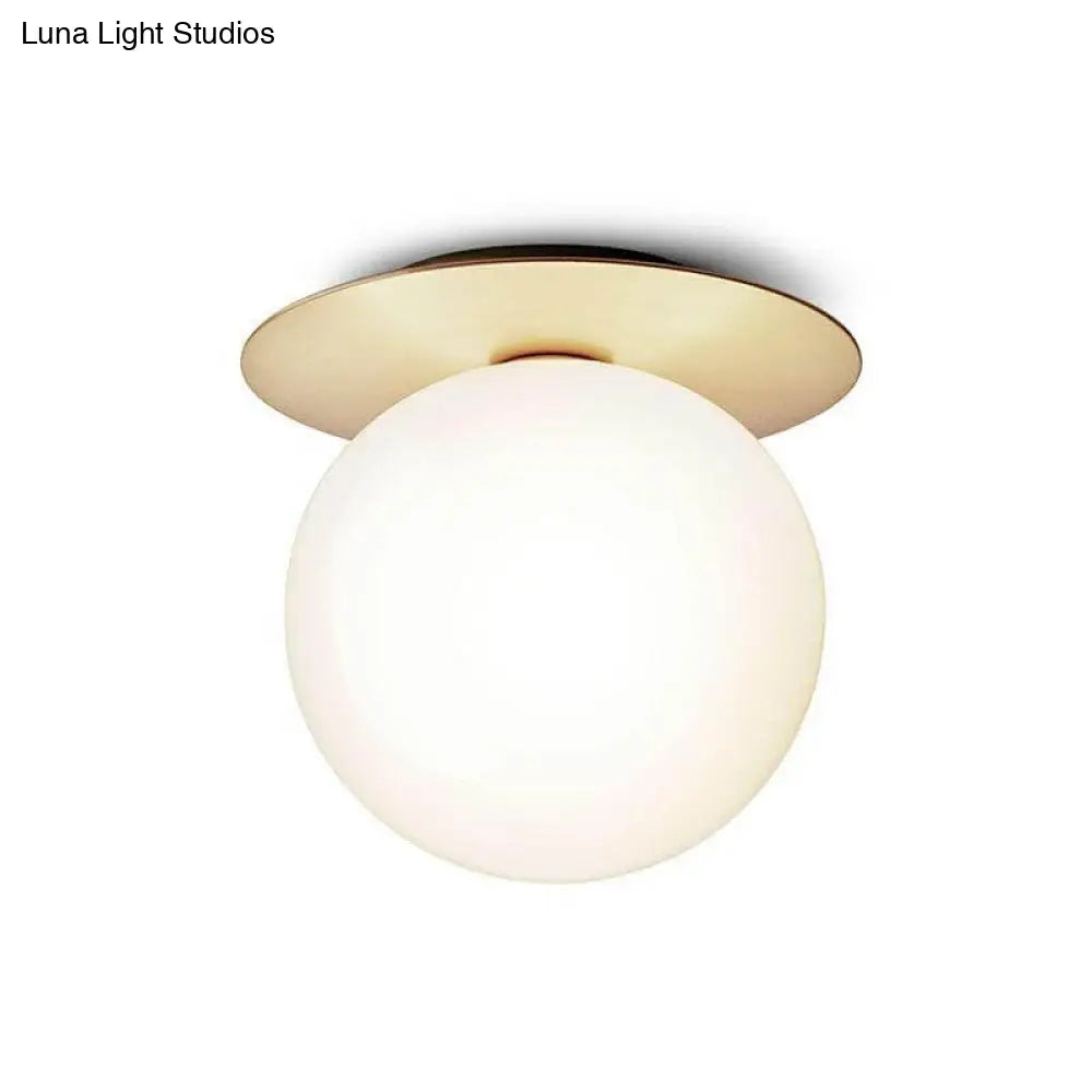 DecorBites™ DecorBites™ Modern Semi Flush Mount Ceiling Lamp with Ball Glass Shade - 1 Bulb Aisle Lighting