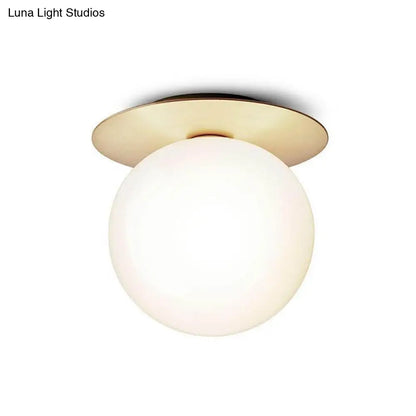 DecorBites™ DecorBites™ Modern Semi Flush Mount Ceiling Lamp with Ball Glass Shade - 1 Bulb Aisle Lighting