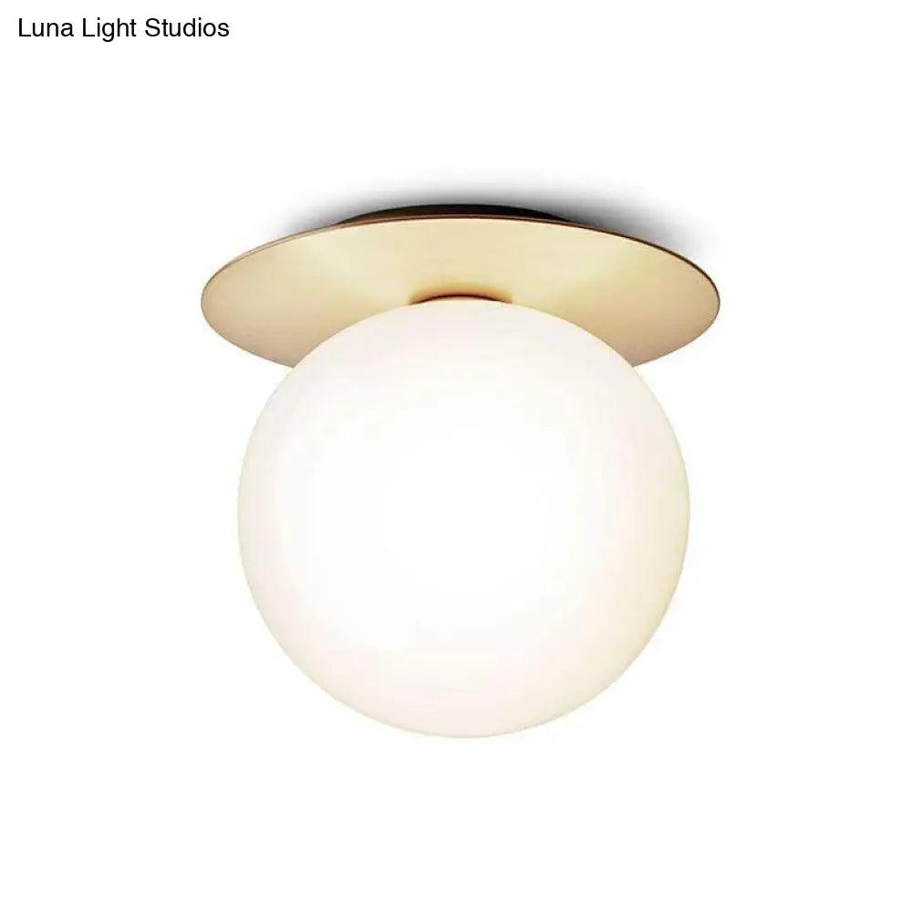 DecorBites™ DecorBites™ Modern Semi Flush Mount Ceiling Lamp with Ball Glass Shade - 1 Bulb Aisle Lighting