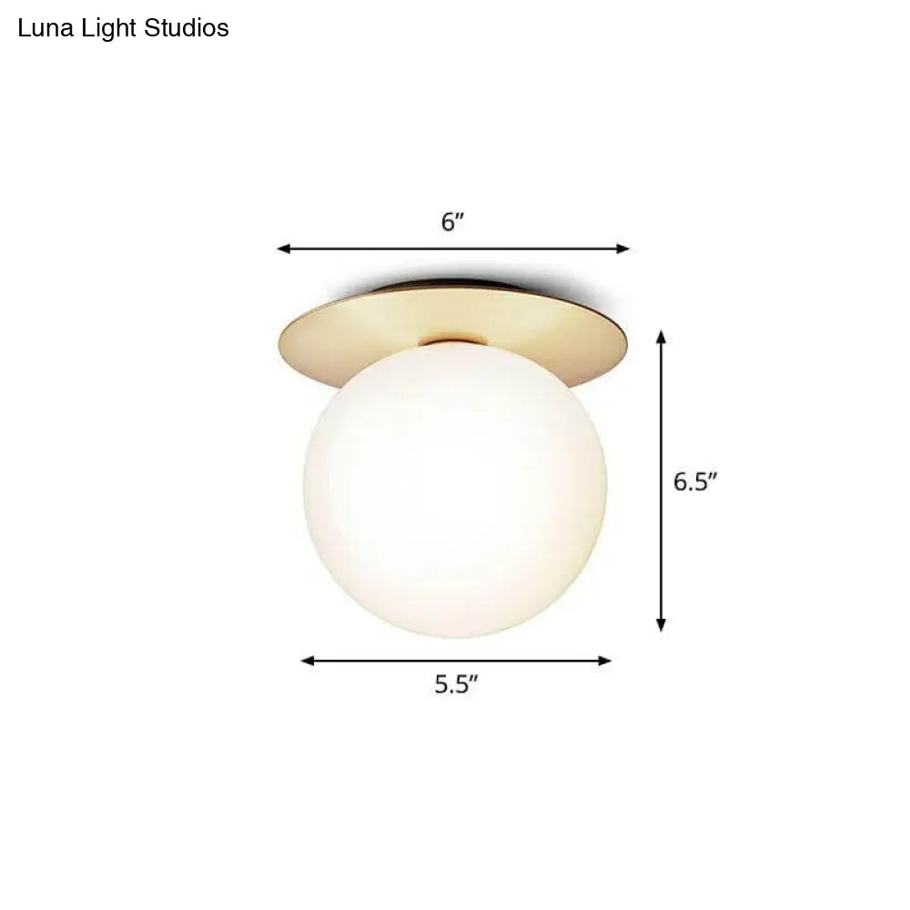 DecorBites™ DecorBites™ Modern Semi Flush Mount Ceiling Lamp with Ball Glass Shade - 1 Bulb Aisle Lighting