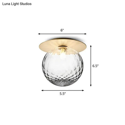 DecorBites™ DecorBites™ Modern Semi Flush Mount Ceiling Lamp with Ball Glass Shade - 1 Bulb Aisle Lighting