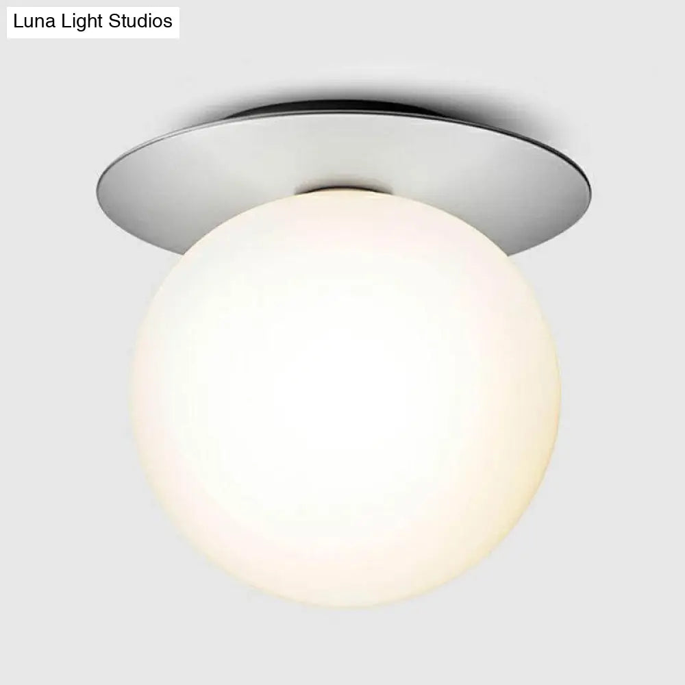 DecorBites™ DecorBites™ Modern Semi Flush Mount Ceiling Lamp with Ball Glass Shade - 1 Bulb Aisle Lighting