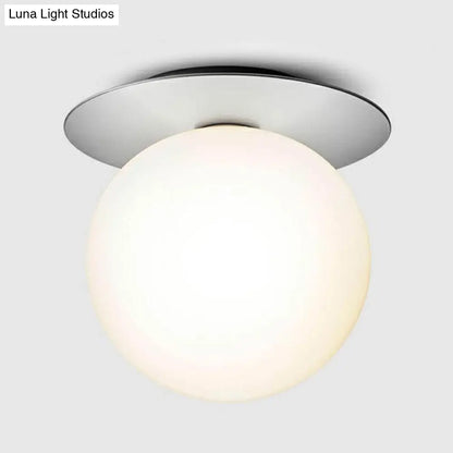 DecorBites™ DecorBites™ Modern Semi Flush Mount Ceiling Lamp with Ball Glass Shade - 1 Bulb Aisle Lighting