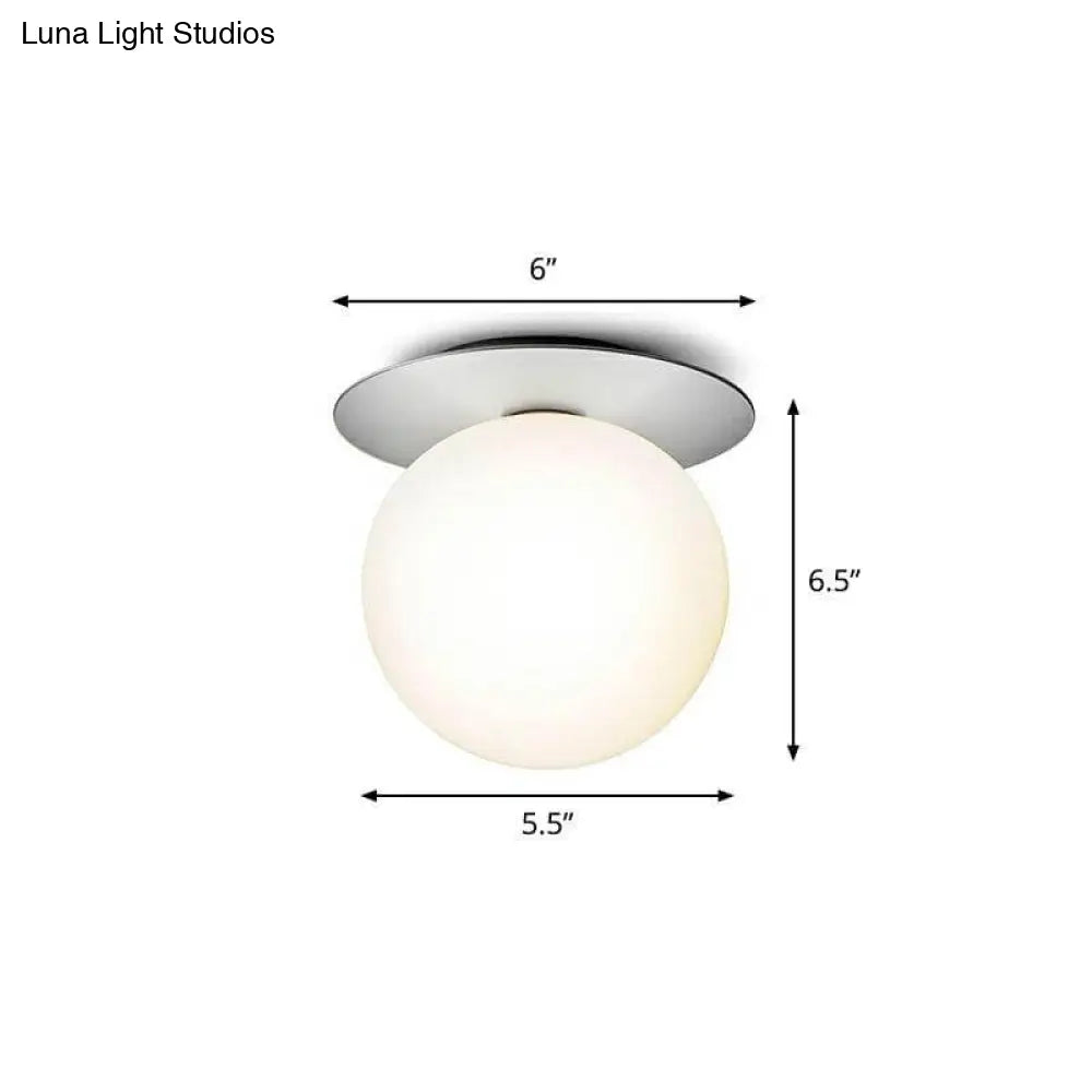 DecorBites™ DecorBites™ Modern Semi Flush Mount Ceiling Lamp with Ball Glass Shade - 1 Bulb Aisle Lighting