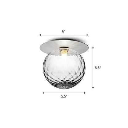 DecorBites™ DecorBites™ Modern Semi Flush Mount Ceiling Lamp with Ball Glass Shade - 1 Bulb Aisle Lighting
