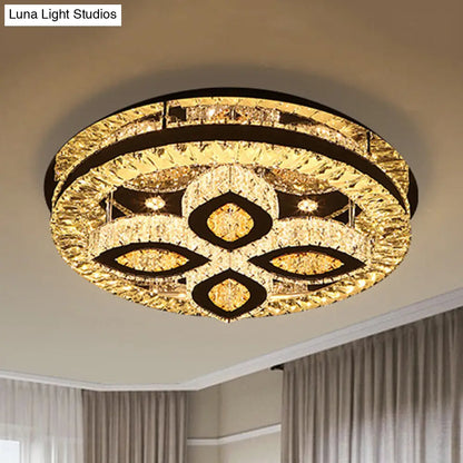 DecorBites™ DecorBites™ Modern Semi Mount LED Ceiling Light with Crystal Accents - Clover/Star Bedroom Lighting in Chrome