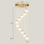 Modern Shaded Glass Multi-Light Pendant for Living Room Ceiling