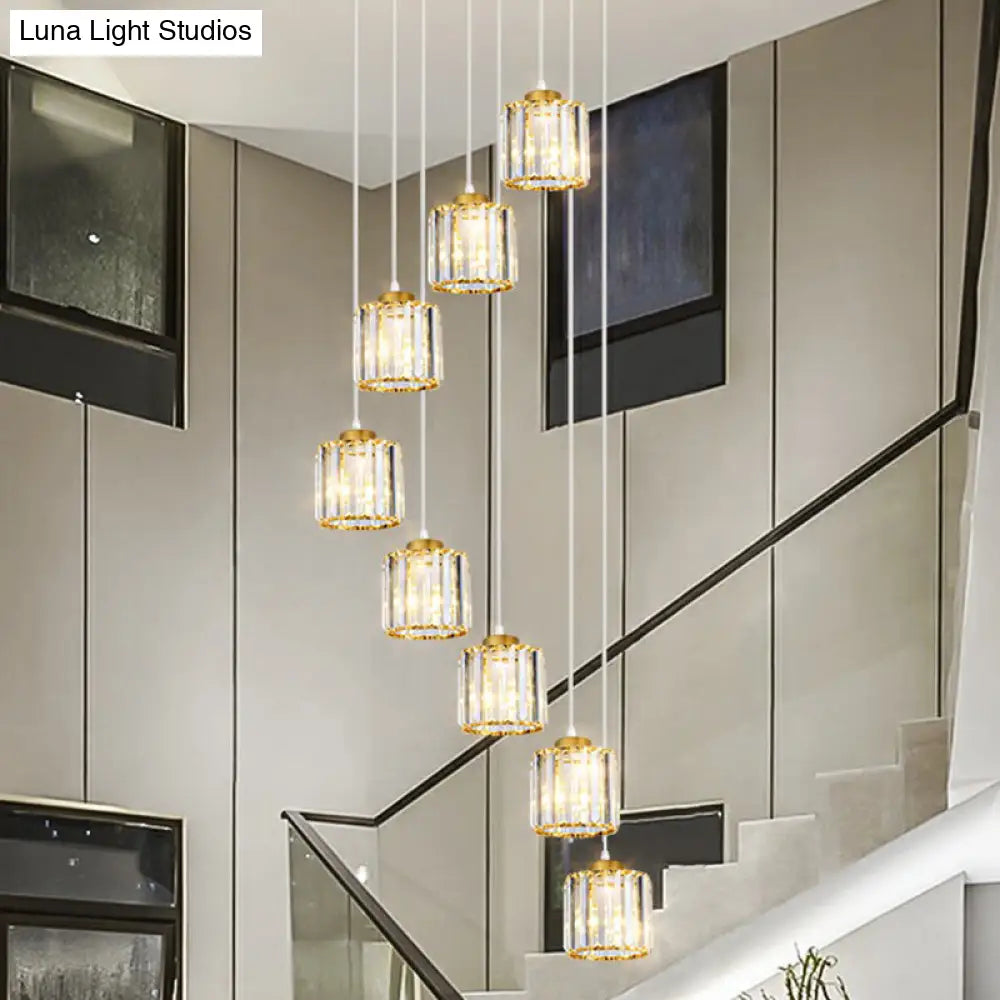 Modern Shaded Glass Multi-Light Pendant for Living Room Ceiling