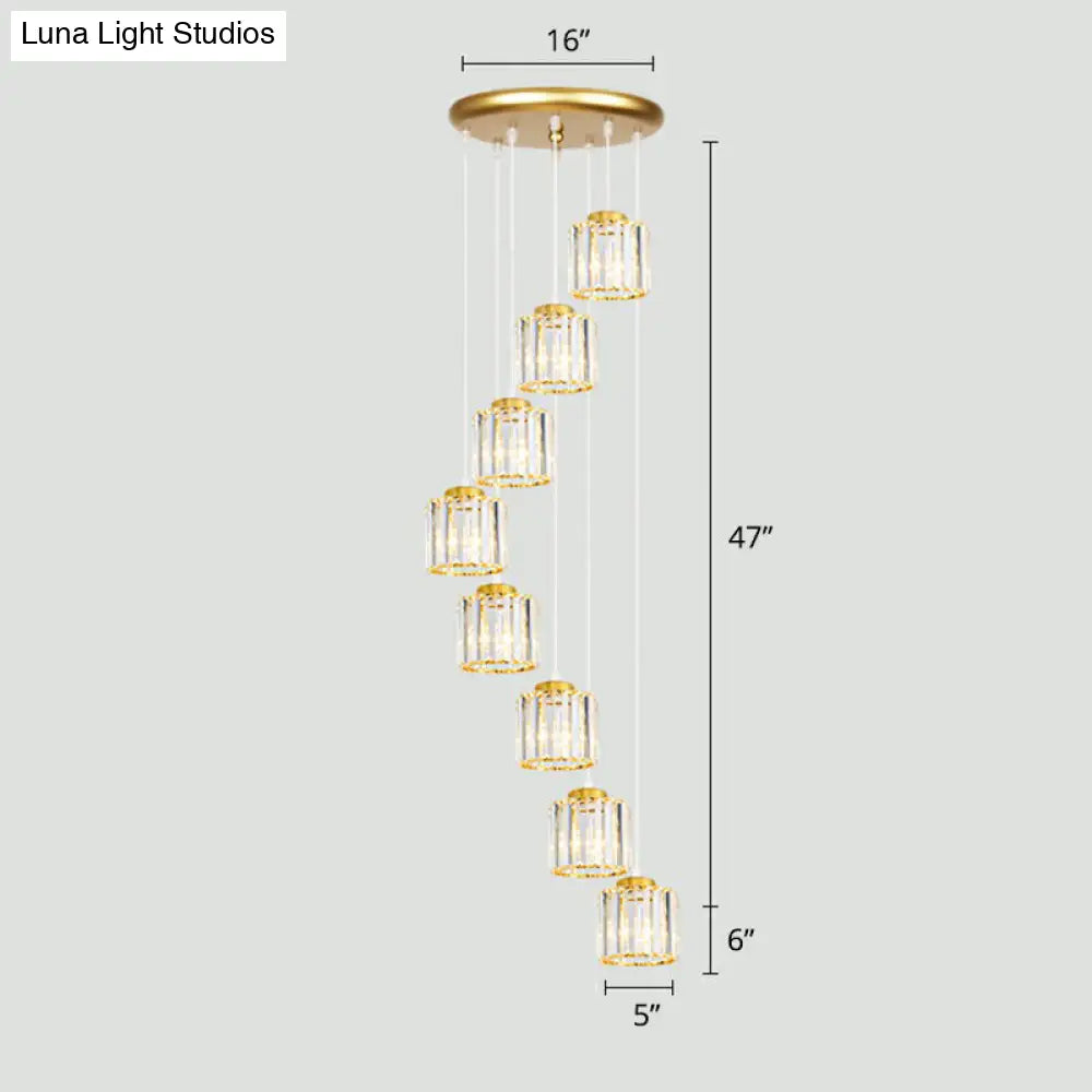 Modern Shaded Glass Multi-Light Pendant for Living Room Ceiling