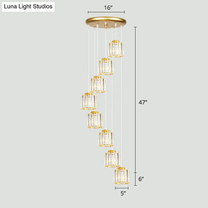 Modern Shaded Glass Multi-Light Pendant for Living Room Ceiling