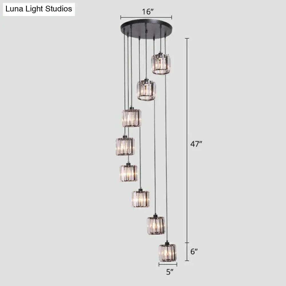 Modern Shaded Glass Multi-Light Pendant for Living Room Ceiling