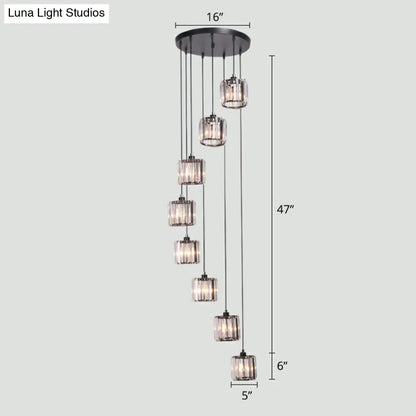 Modern Shaded Glass Multi-Light Pendant for Living Room Ceiling