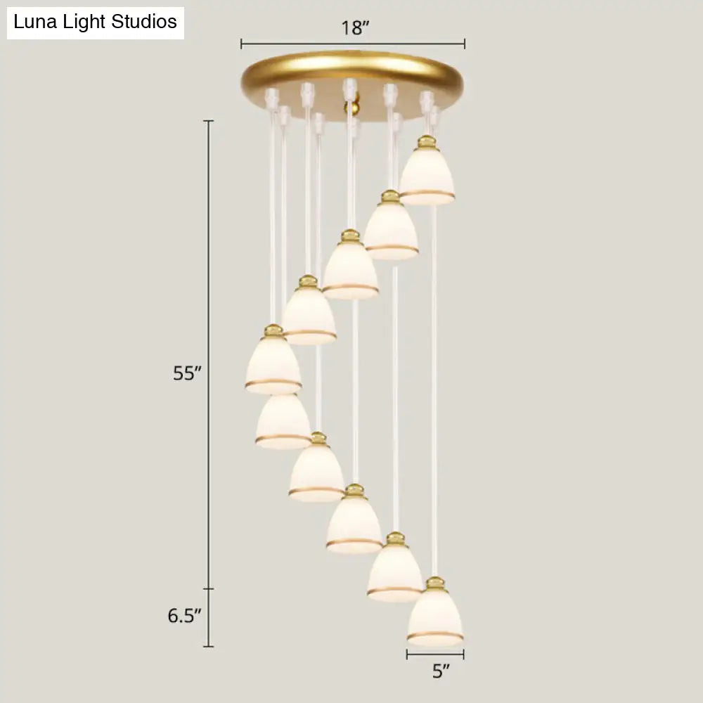 Modern Shaded Glass Multi-Light Pendant for Living Room Ceiling