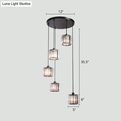 Modern Shaded Glass Multi-Light Pendant for Living Room Ceiling