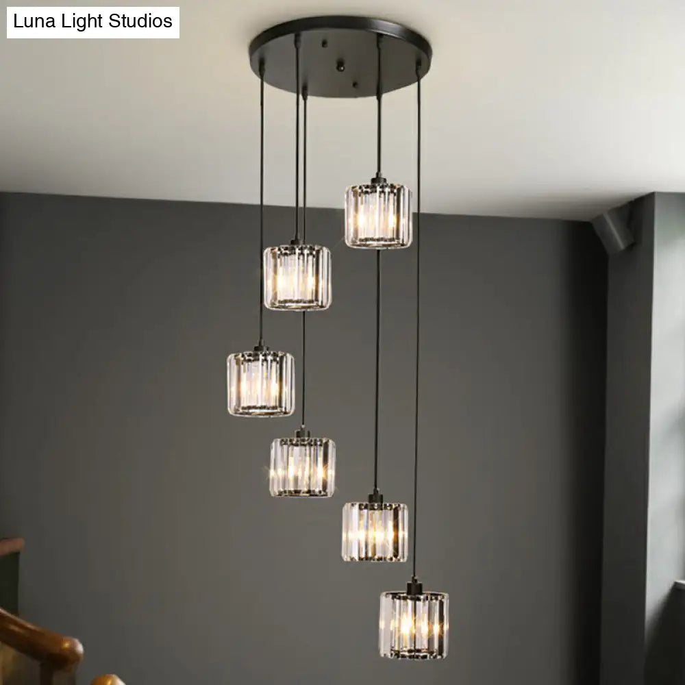 Modern Shaded Glass Multi-Light Pendant for Living Room Ceiling