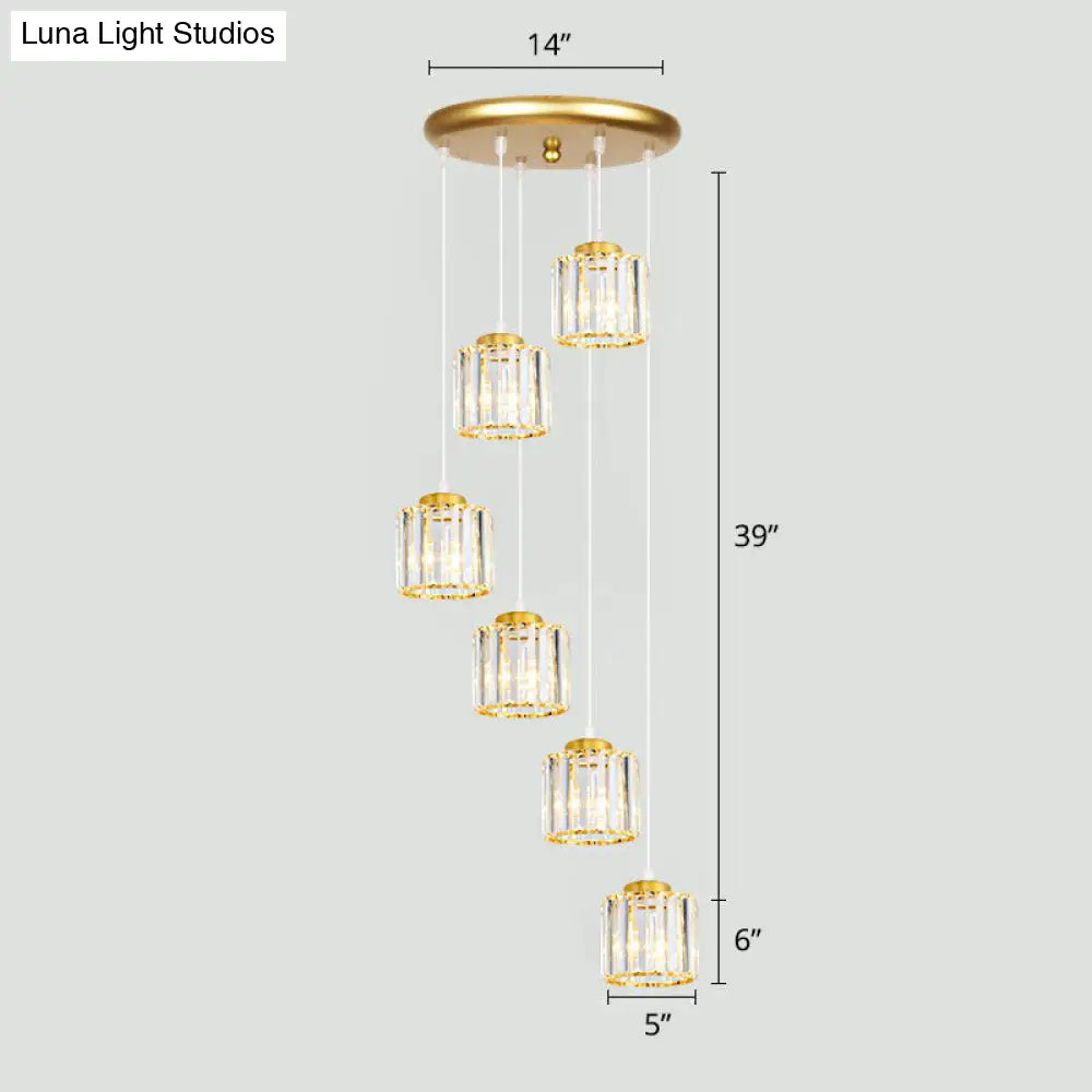 Modern Shaded Glass Multi-Light Pendant for Living Room Ceiling