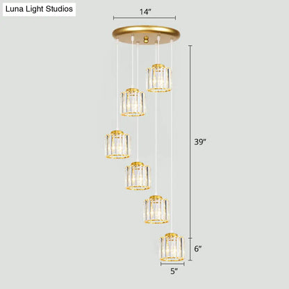 Modern Shaded Glass Multi-Light Pendant for Living Room Ceiling