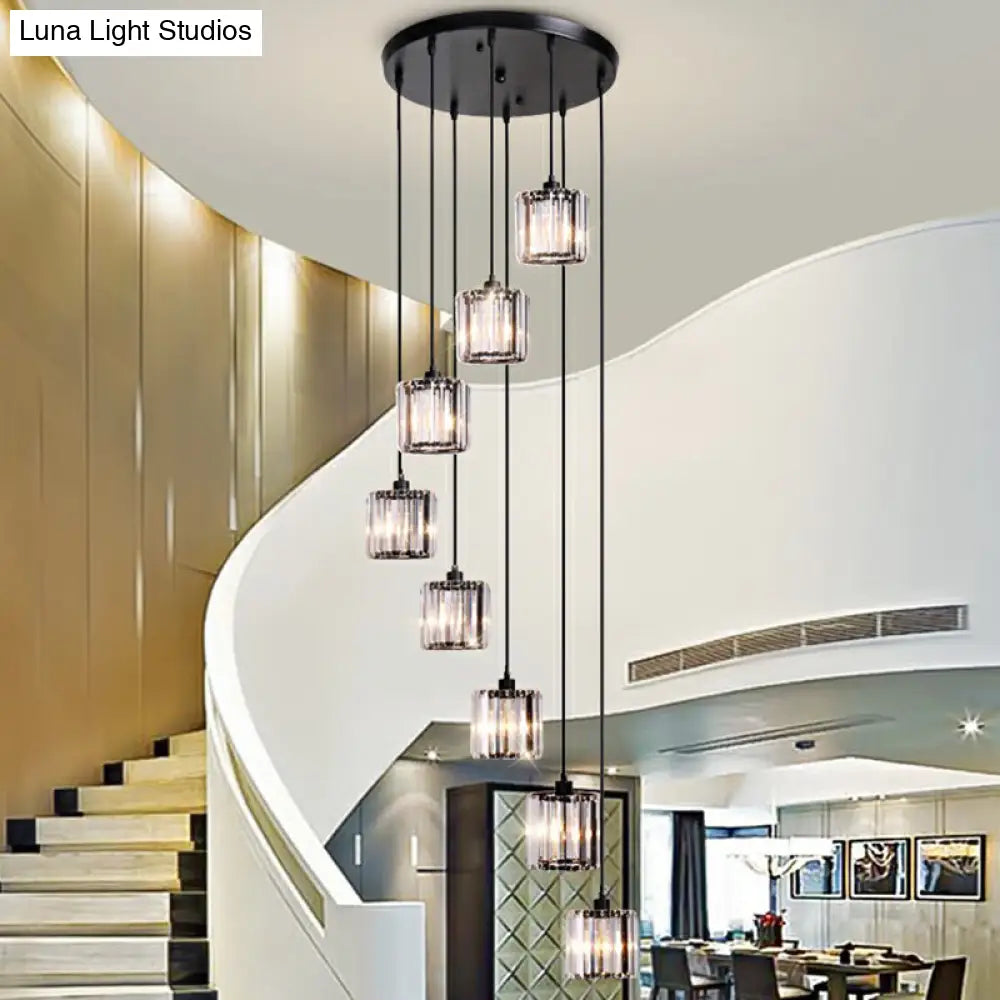 Modern Shaded Glass Multi-Light Pendant for Living Room Ceiling