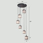 Modern Shaded Glass Multi-Light Pendant for Living Room Ceiling