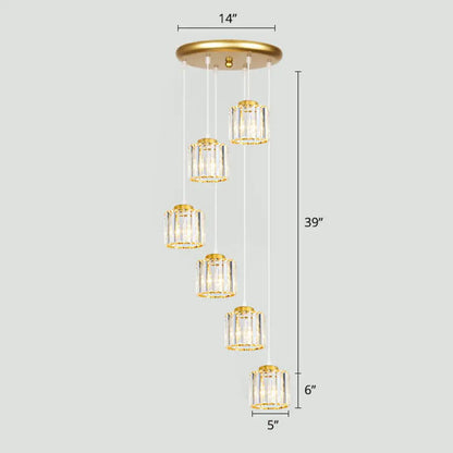 Modern Shaded Glass Multi-Light Pendant for Living Room Ceiling