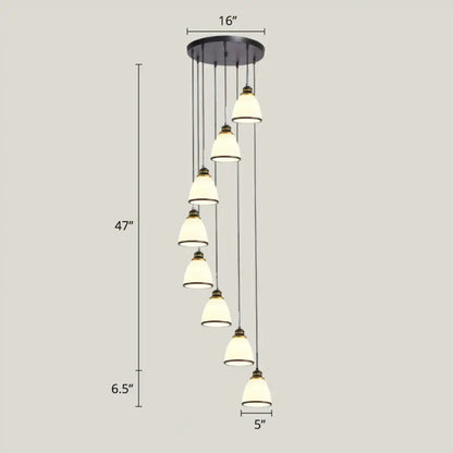 Modern Shaded Glass Multi-Light Pendant for Living Room Ceiling