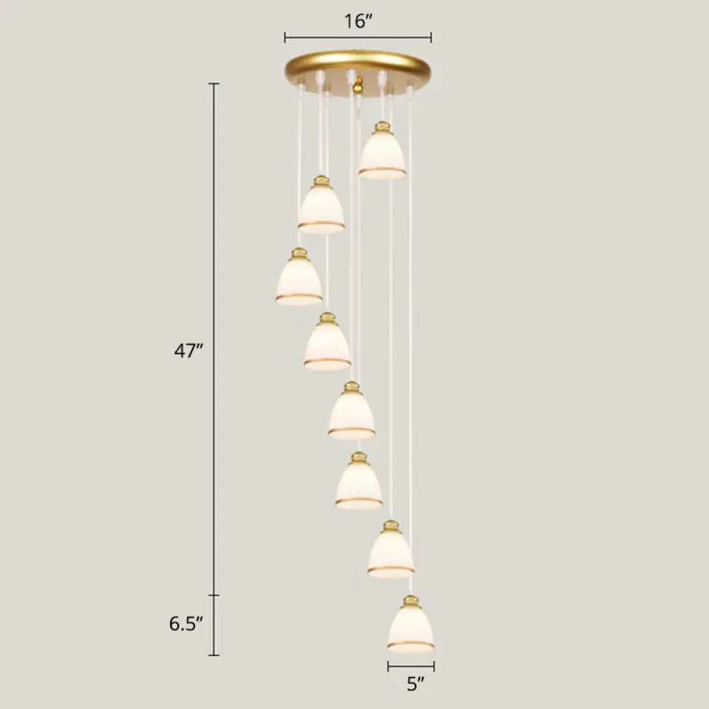 Modern Shaded Glass Multi-Light Pendant for Living Room Ceiling