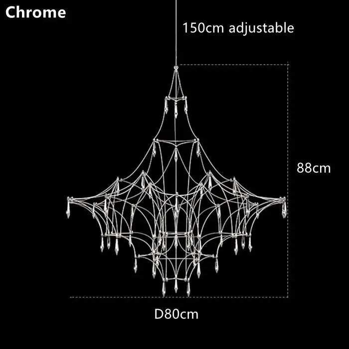Modern silver and golden lustre crystal chandelier with spiderweb design and adjustable height for living room decorbites golden lustre